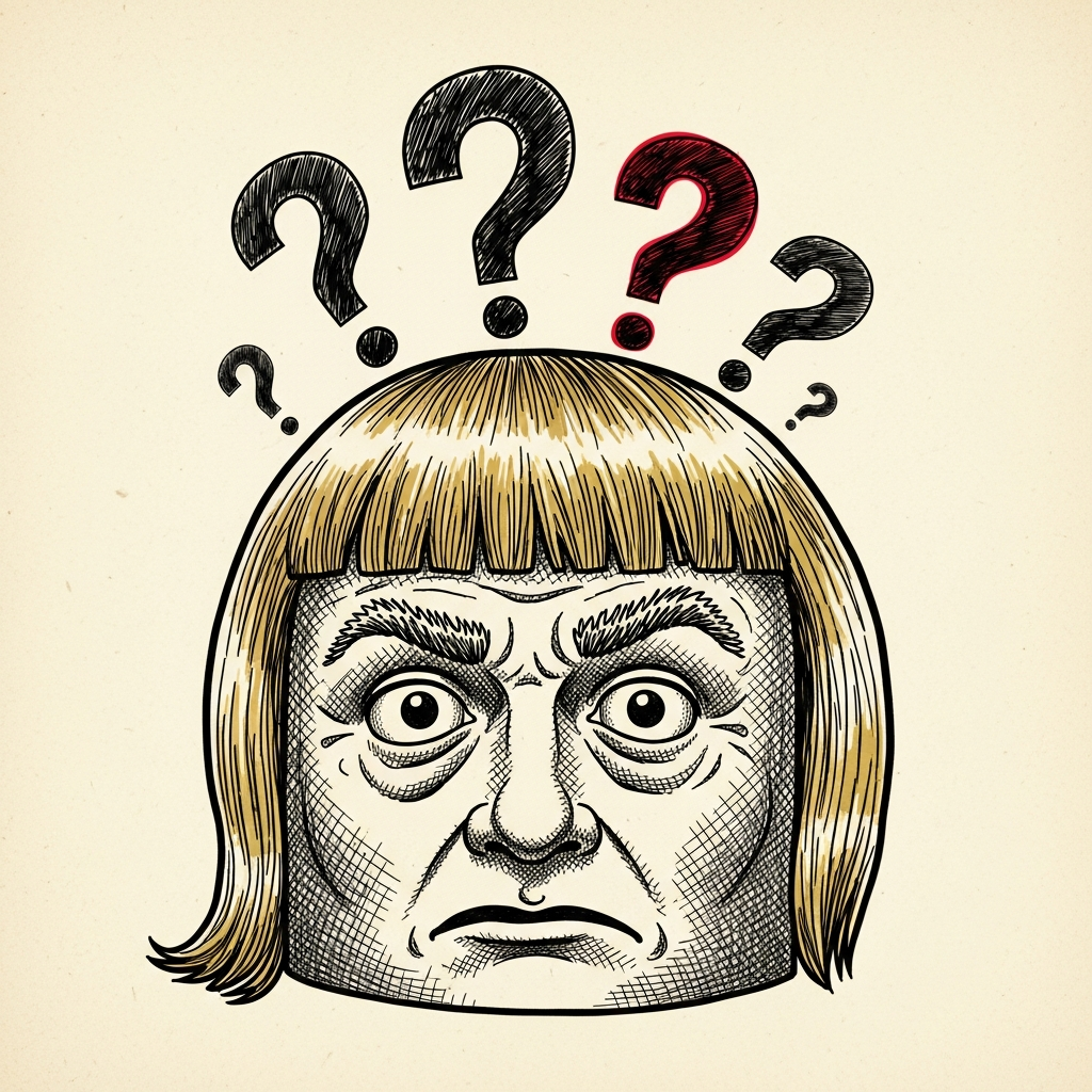The Toupee, looking confused